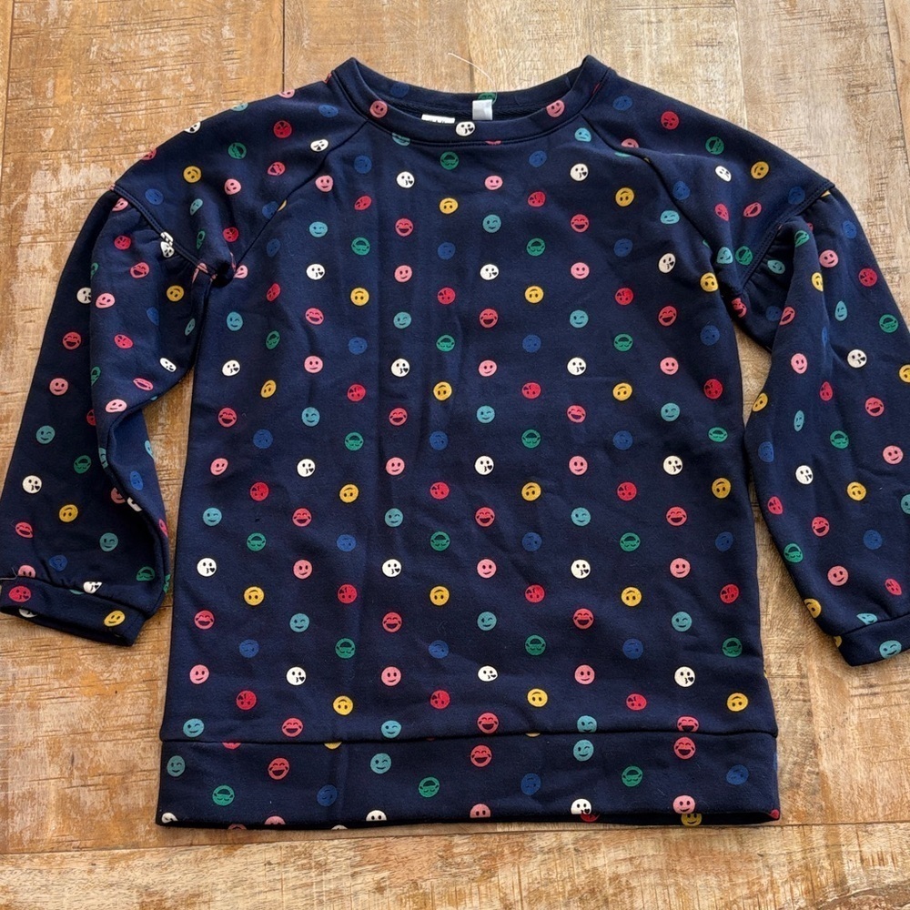 NWOT GAP Girls Navy Smiley Sweatshirt size M(8-9)